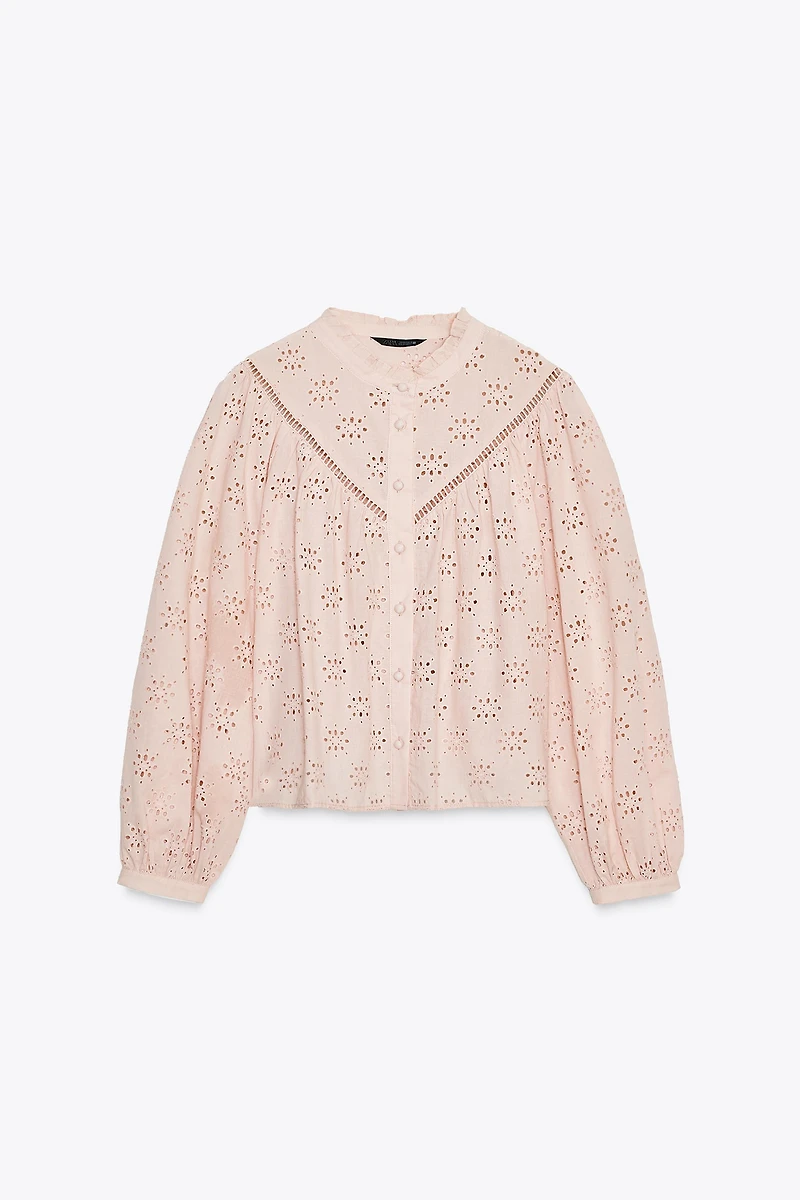 EYELET EMBROIDERY SHIRT