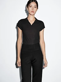 Flared knit trousers