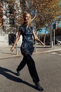 COMBINATION SATIN EFFECT LACE MINI DRESS