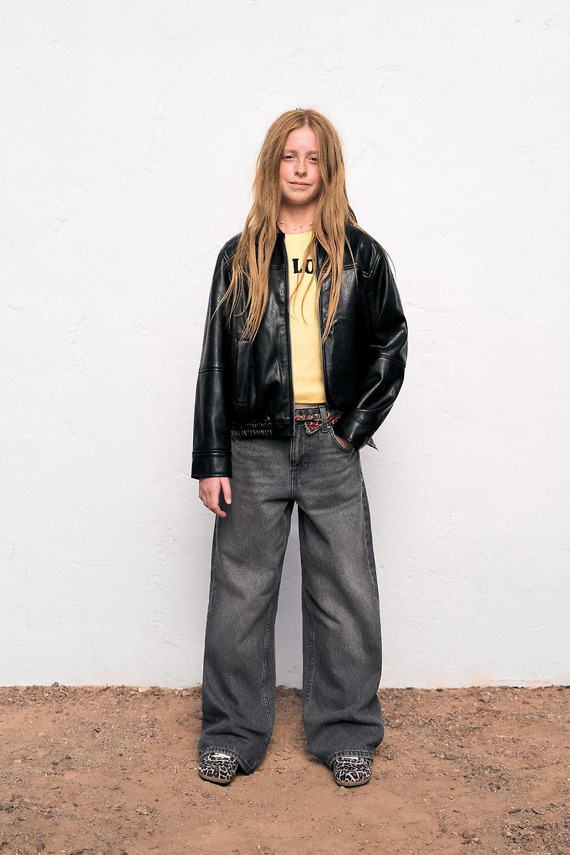 FAUX LEATHER BOMBER JACKET