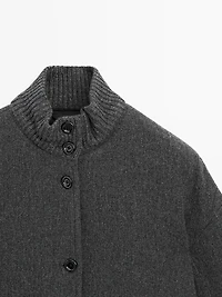 Wool blend bomber jacket