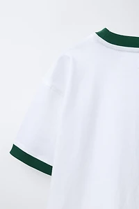CONTRAST RIB JOGGING T-SHIRT