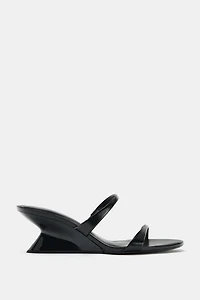 LEATHER WEDGE MULES