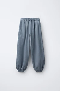FLOWY PANTS WITH ELASTIC TRIM