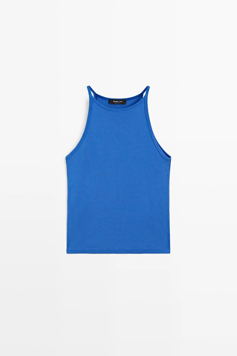 Cotton blend halter top