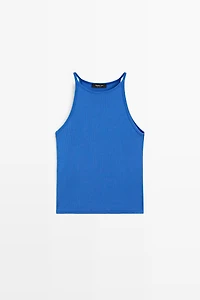 Cotton blend halter top
