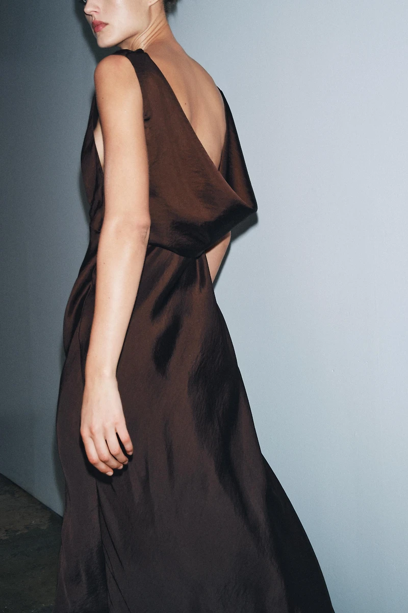 ZW COLLECTION SATIN EFFECT MIDI DRESS