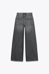 TRF HIGH WAIST CROSSOVER WIDE LEG JEANS
