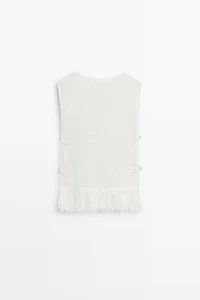 Fringe detail knit top - STUDIO