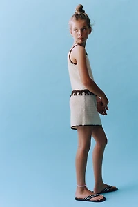 CONTRAST HEM KNIT SKIRT