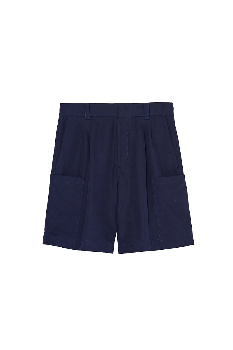 BERMUDA CARGO RELAXED FIT PLISSÉ