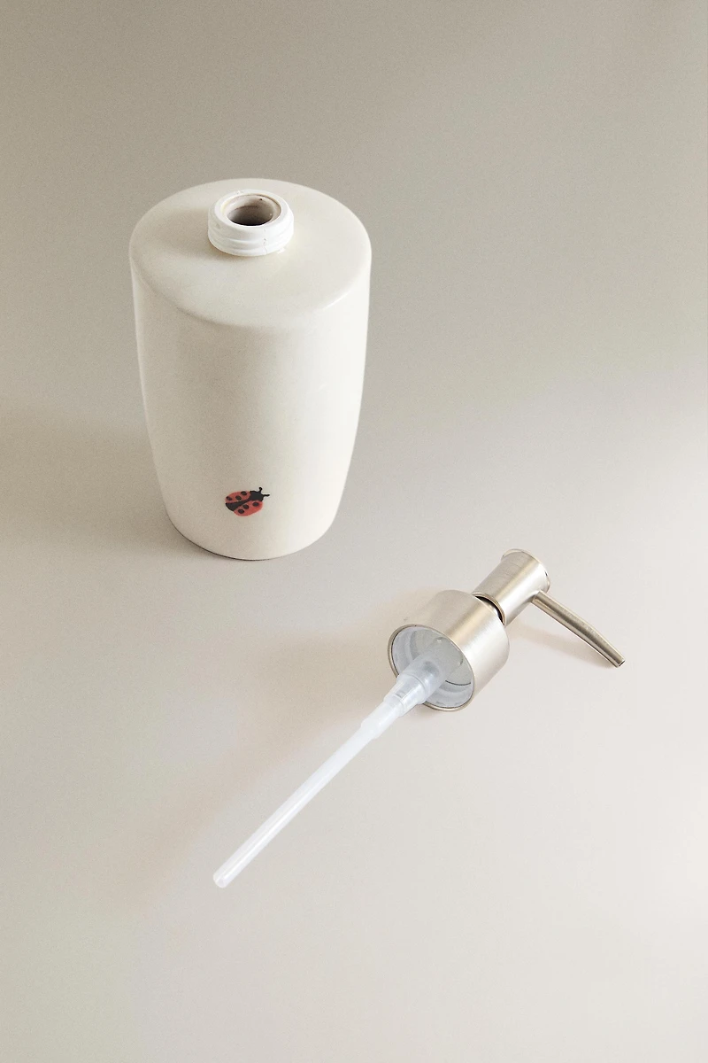 DISTRIBUTEUR DE SAVON EN CÉRAMIQUE COCCINELLE