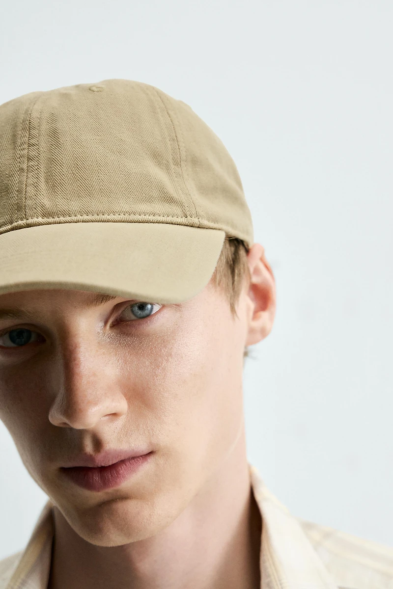 HERRINGBONE COTTON CAP