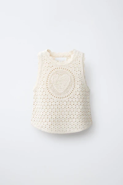 HEART CROCHET KNIT TOP
