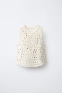 HEART CROCHET KNIT TOP