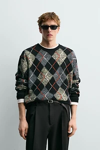 PULL LOSANGES 100 % CACHEMIRE AARON LEVINE X ZARA