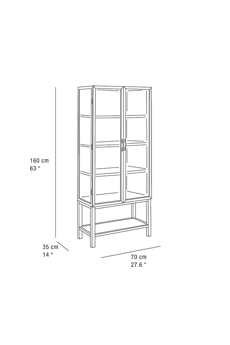 ASH WOOD SIDEBOARD WITH GLASS DOORS