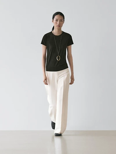 Lyocell blend short sleeve T-shirt