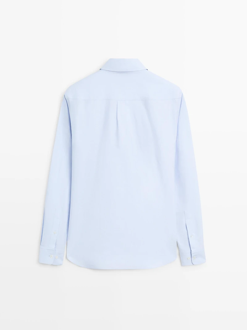 Cotton blend comfort twill shirt