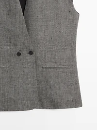 Linen waistcoat with structured shoulders