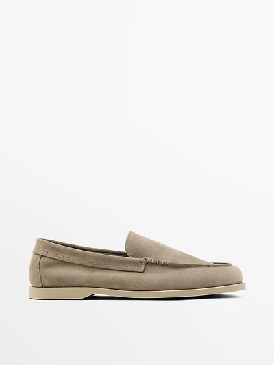 Soft split suede loafers