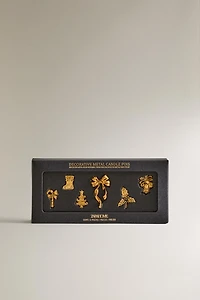 SET OF CHRISTMAS CANDLE PINS (SET OF 6)