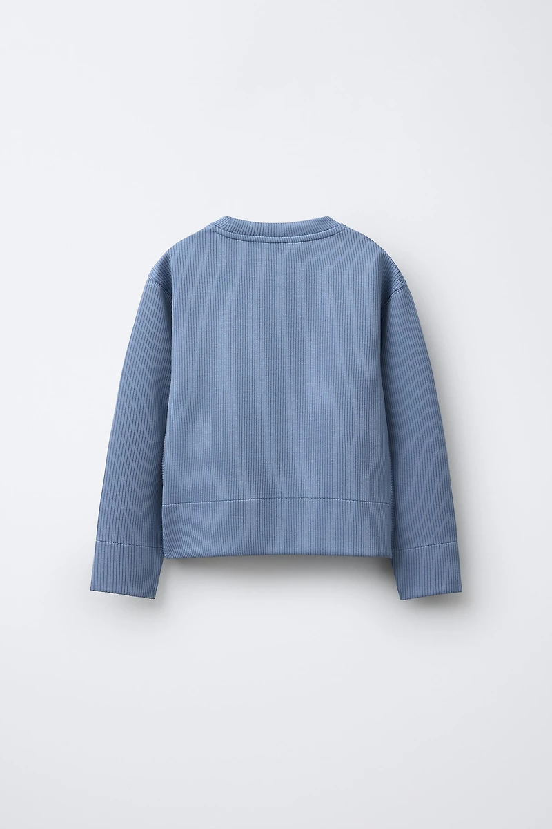 RIB SWEATSHIRT WITH MODAL