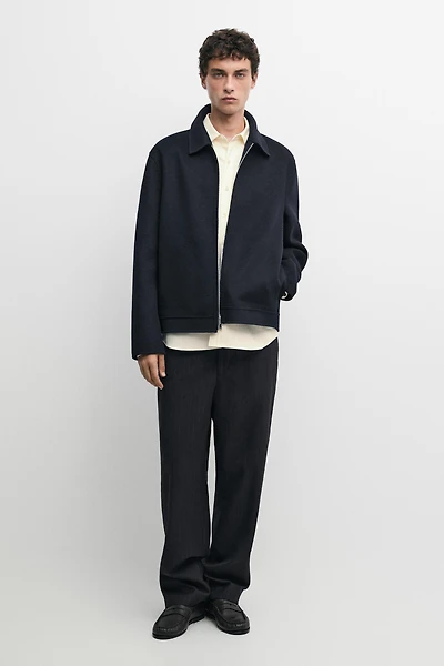 Wool blend double fabric jacket