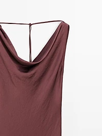 Long satin dress with back detail