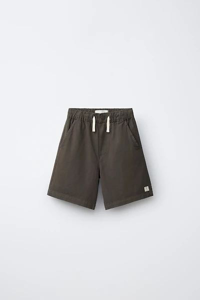 COTTON ELASTIC WAIST SHORTS