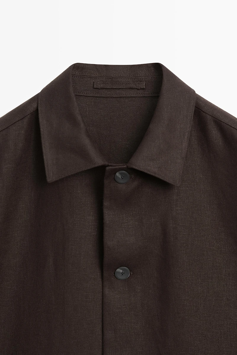 100% linen total look overshirt