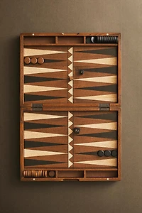 WOODEN BACKGAMMON SET