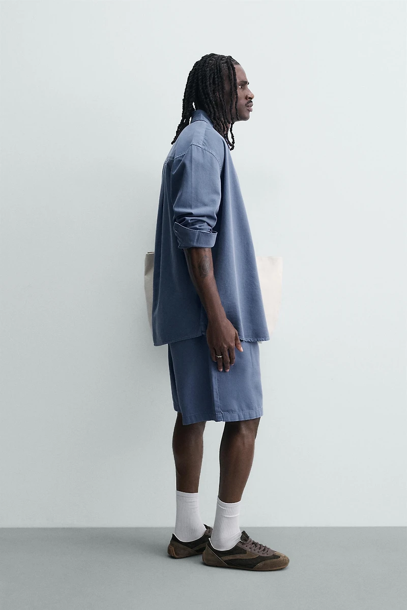WASHED PLEATED SHORTS