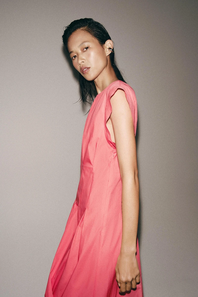 ZW COLLECTION PLEATED POPLIN DRESS