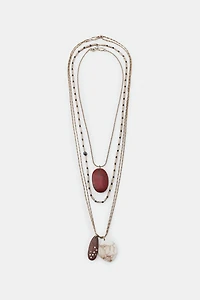 PACK OF 3 NECKLACES WITH STONES AND SPARKLES