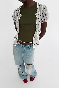 CONTRAST PIPING T-SHIRT