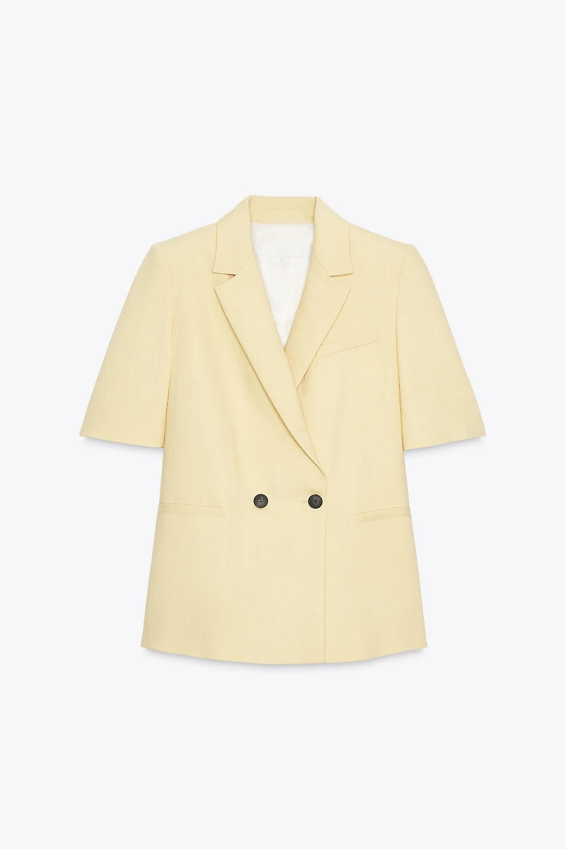TEXTURED SHORT SLEEVE BLAZER