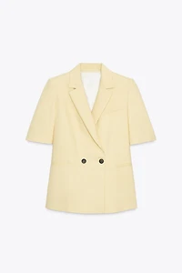 TEXTURED SHORT SLEEVE BLAZER