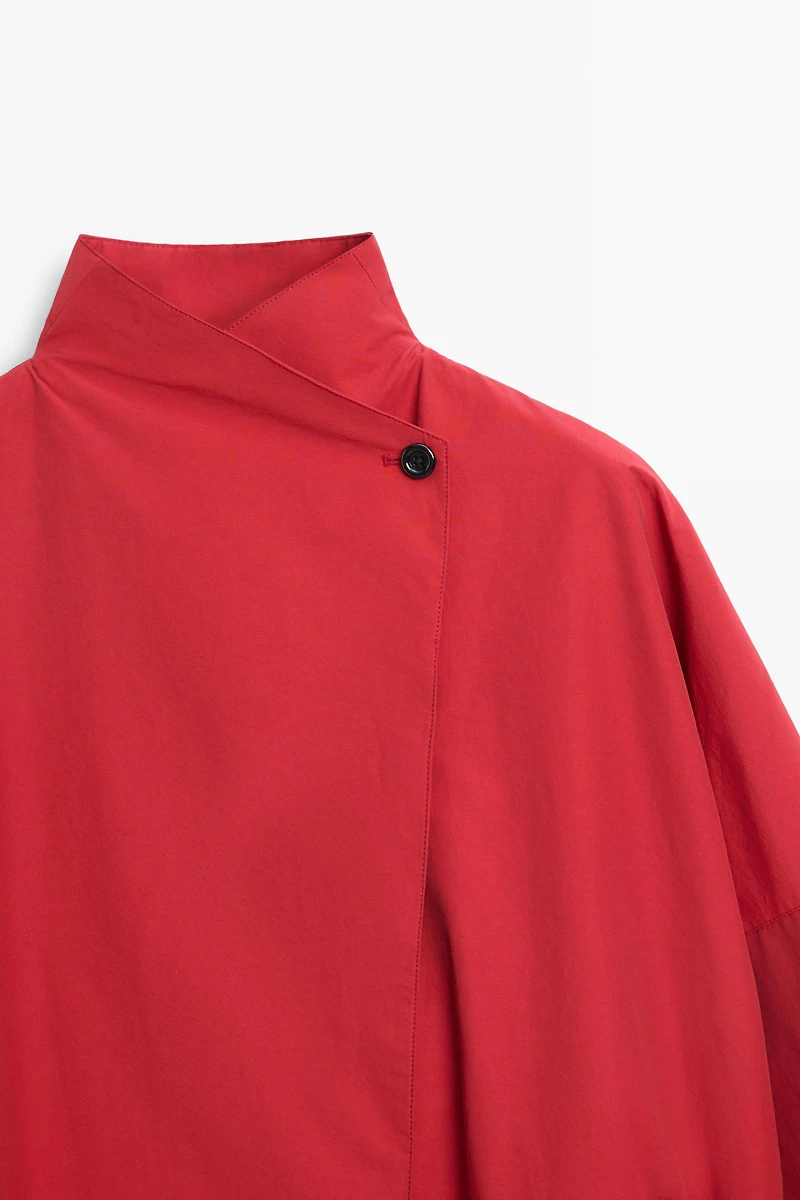Veste technique à bouton latéral en coton