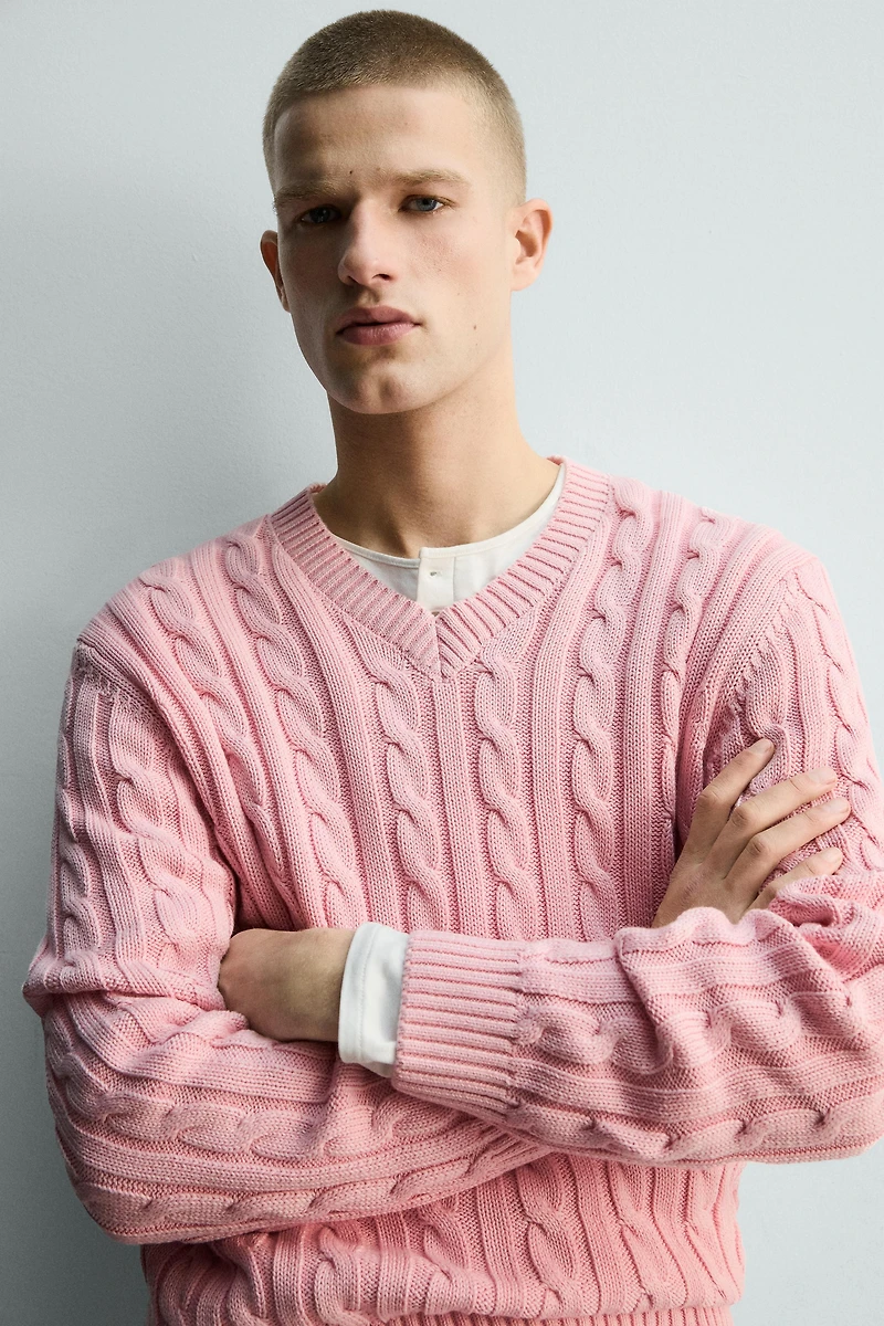 TEXTURED WOVEN JUMPER