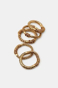 FIVE-PACK OF ELASTIC BRACELETS WITH METAL PIECES