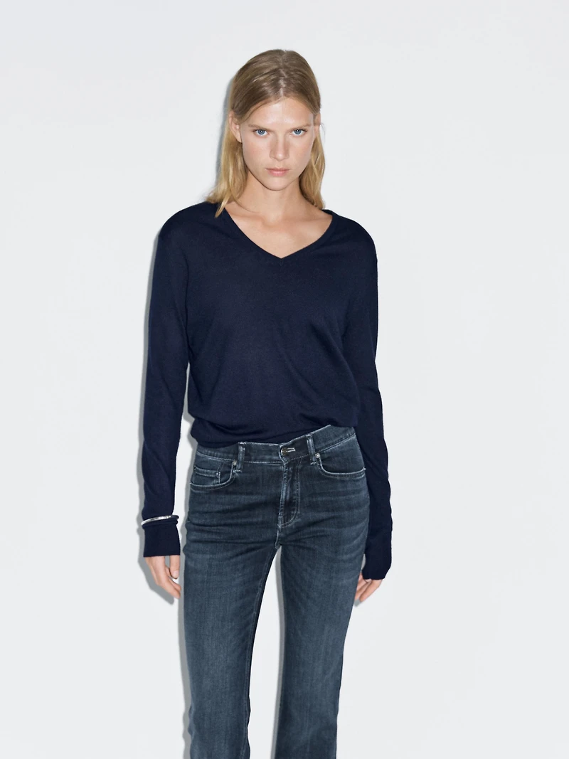 High waist flare fit skinny jeans