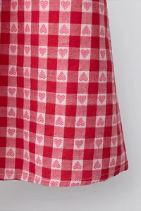 PLAID AND HEART PRINT DRESS