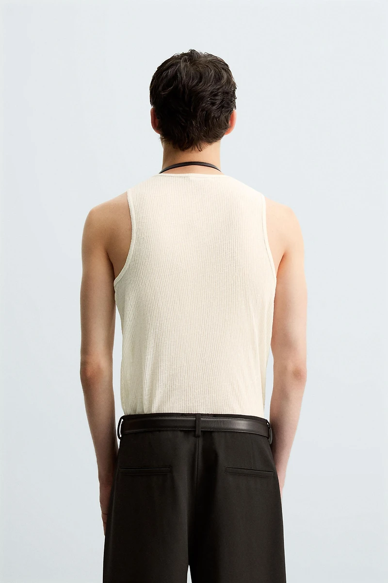 SEMI-SHEER TANK TOP
