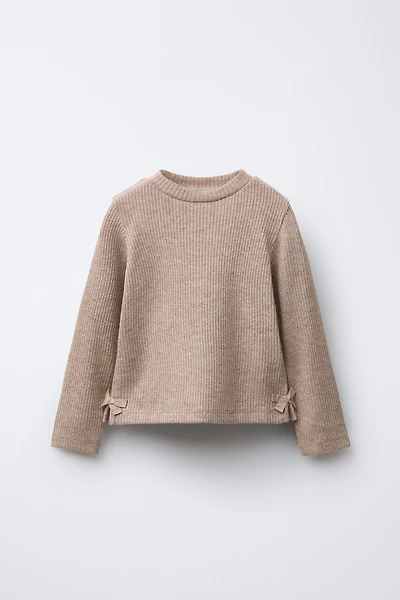 T-SHIRT CANNELÉ BRILLANT LACETS