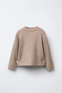 T-SHIRT CANNELÉ BRILLANT LACETS