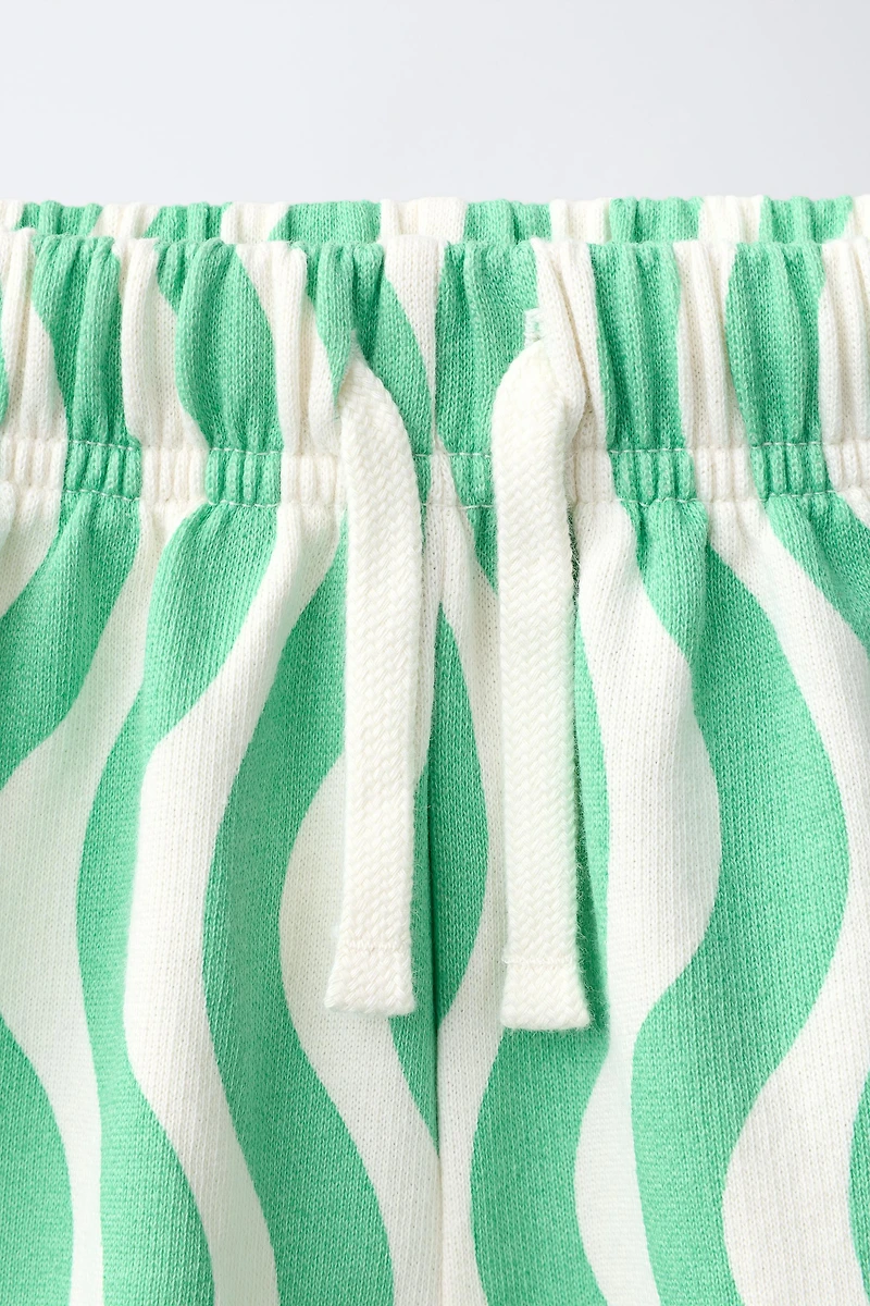 WAVY PRINT PLUSH SHORTS
