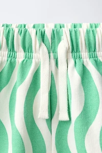 WAVY PRINT PLUSH SHORTS