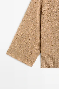 Cotton blend heathered knit sweater