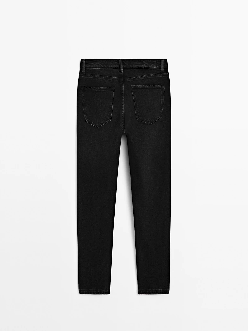 Mid-rise cropped slim fit jeans